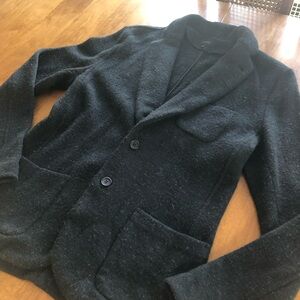 Elegant Black Wool Blend Men’s Blazer